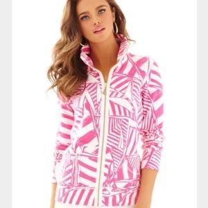 Lilly Pulitzer Leona Zip Up Jacket Medium Pink